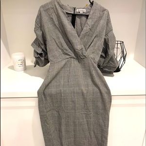 Gray striped dress